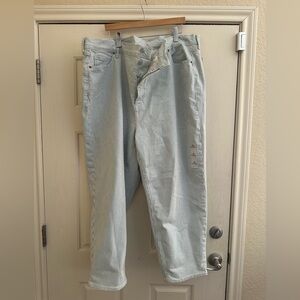 Old Navy Blue and White Striped Carpenter Jeans